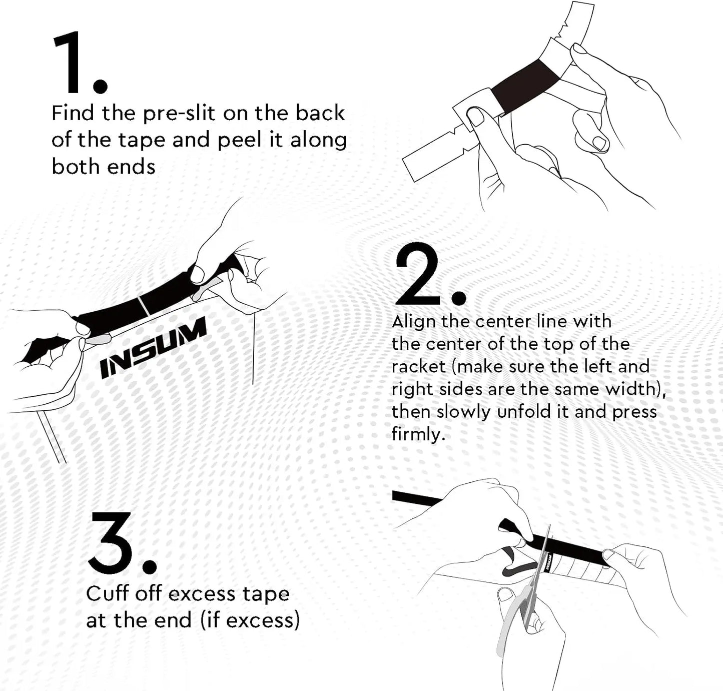 insum Pickleball Paddle Protection Tapes Edge Guard Tapes 2 Pack PU Material Perfect Fits the Edge the Racket