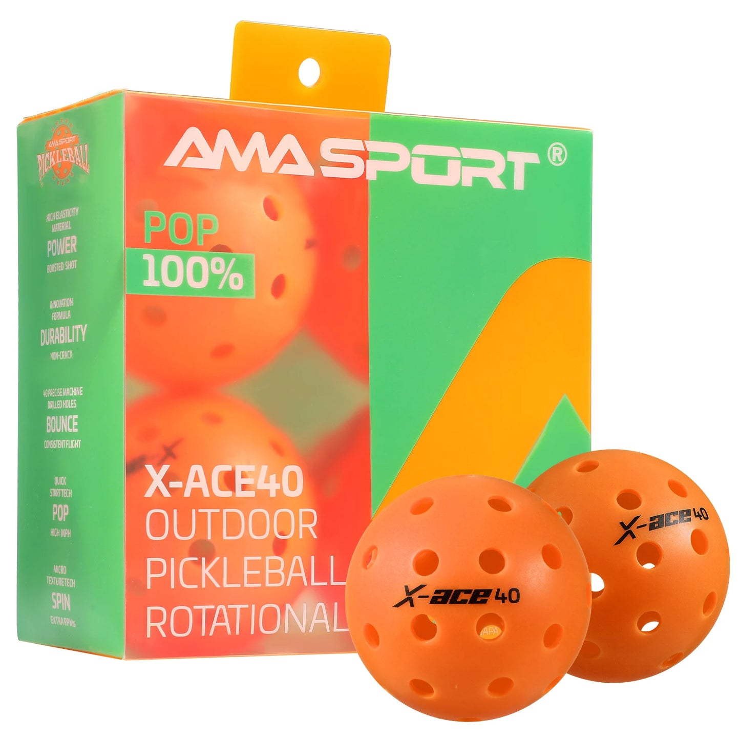 AMASPORT 3/6/12 Pcs Pickleball Balls 40 Holes,USAPA Approved