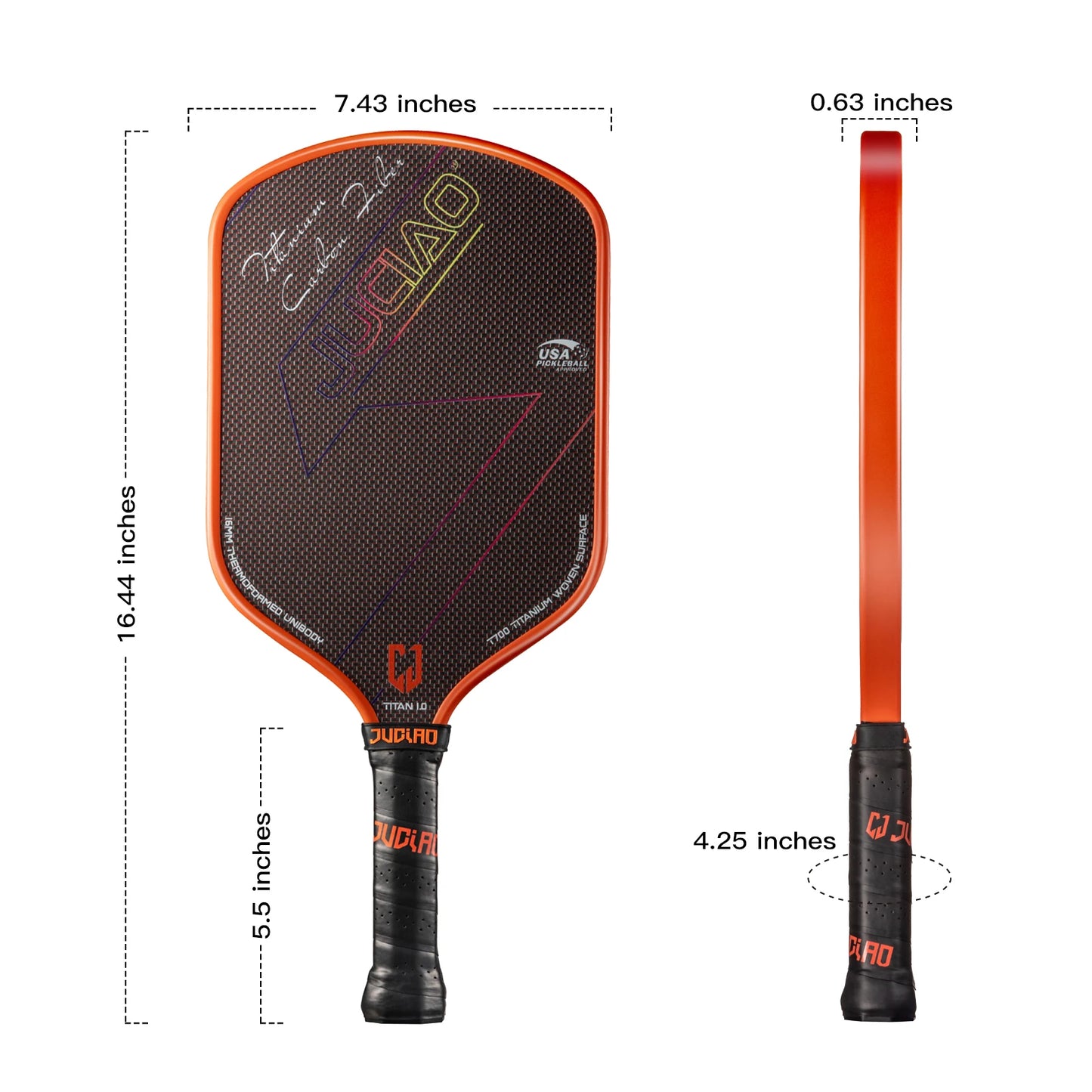 JUCIAO USAPA Approved Titanium Woven Surface Pickleball   Paddle