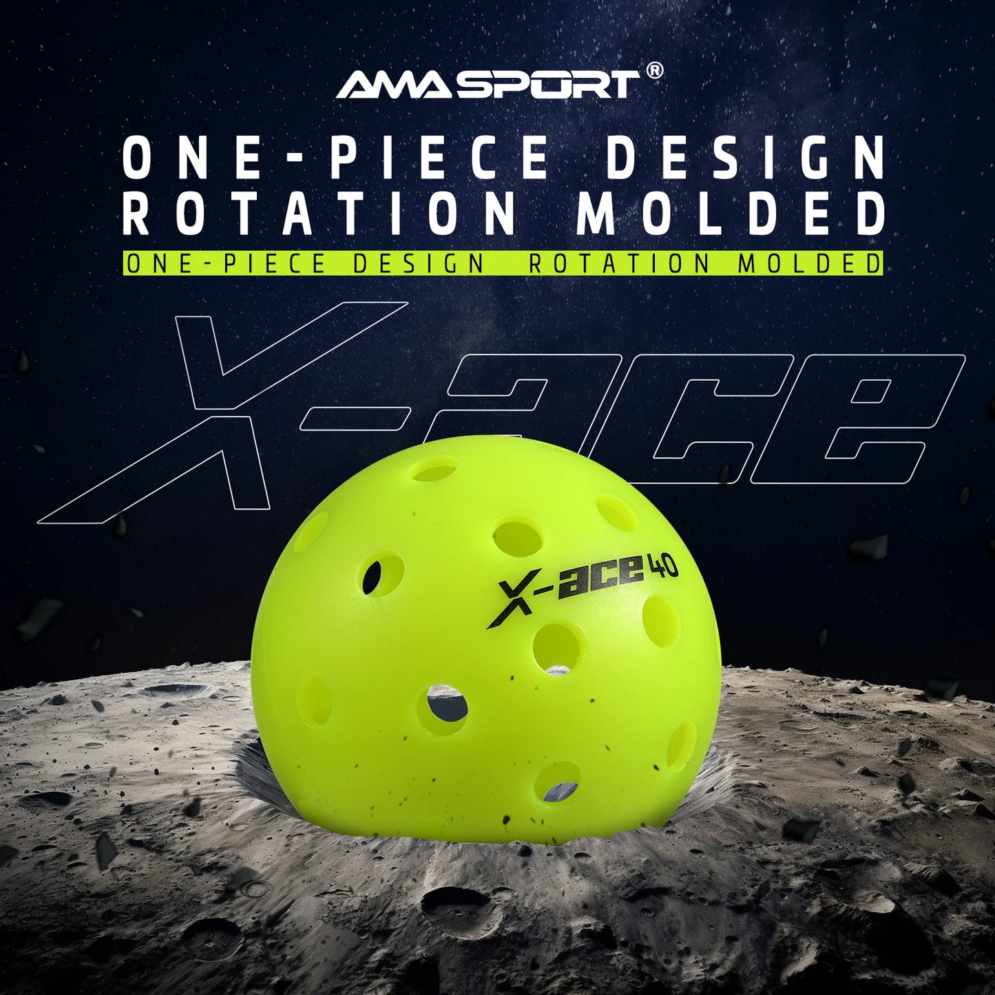 AMASPORT 3/6/12 Pcs Pickleball Balls 40 Holes,USAPA Approved