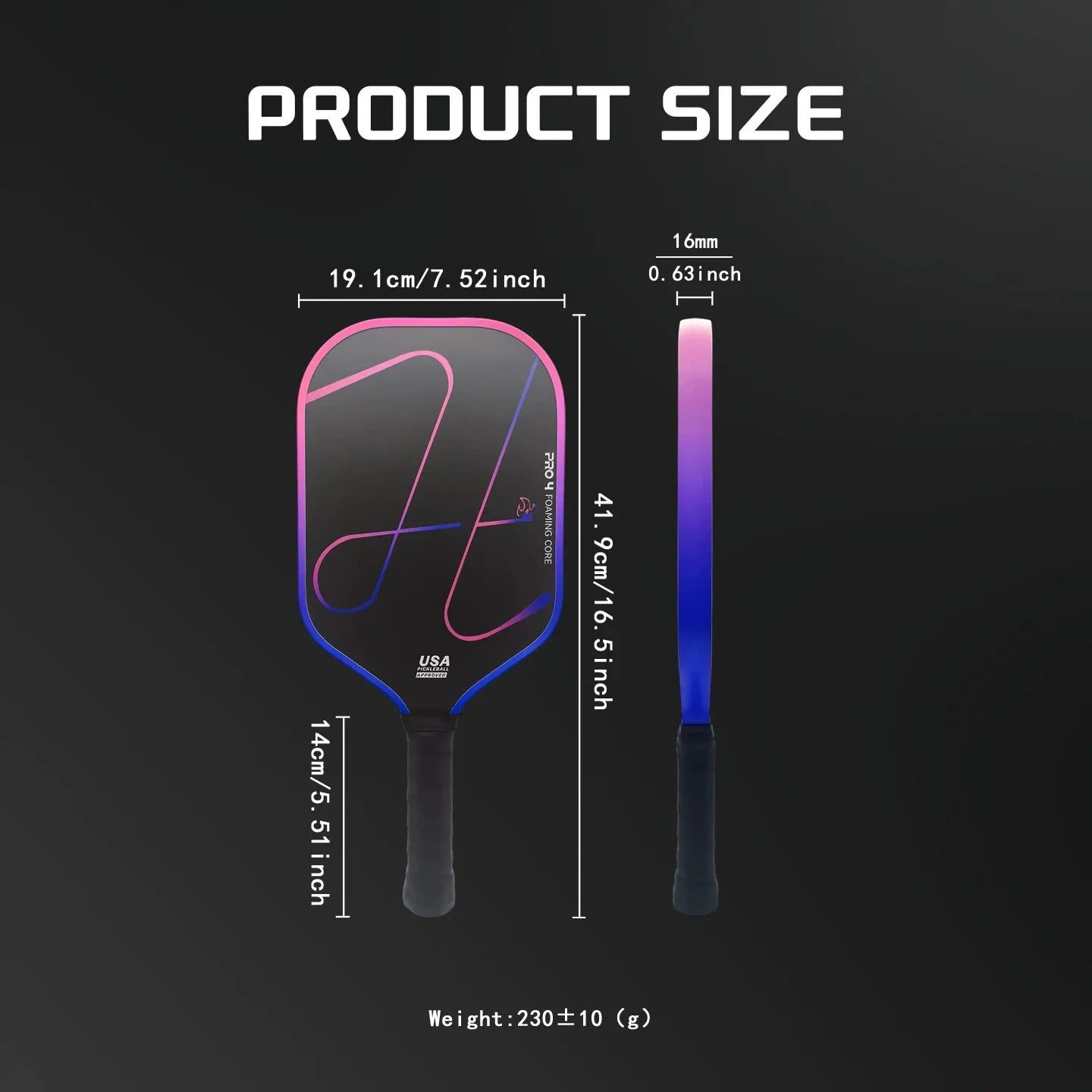 Luzz Pro 4 Inferno Heat Press Pickleball Paddle, Made with MPP Material & Toray T700 Standard Carbon Fiber