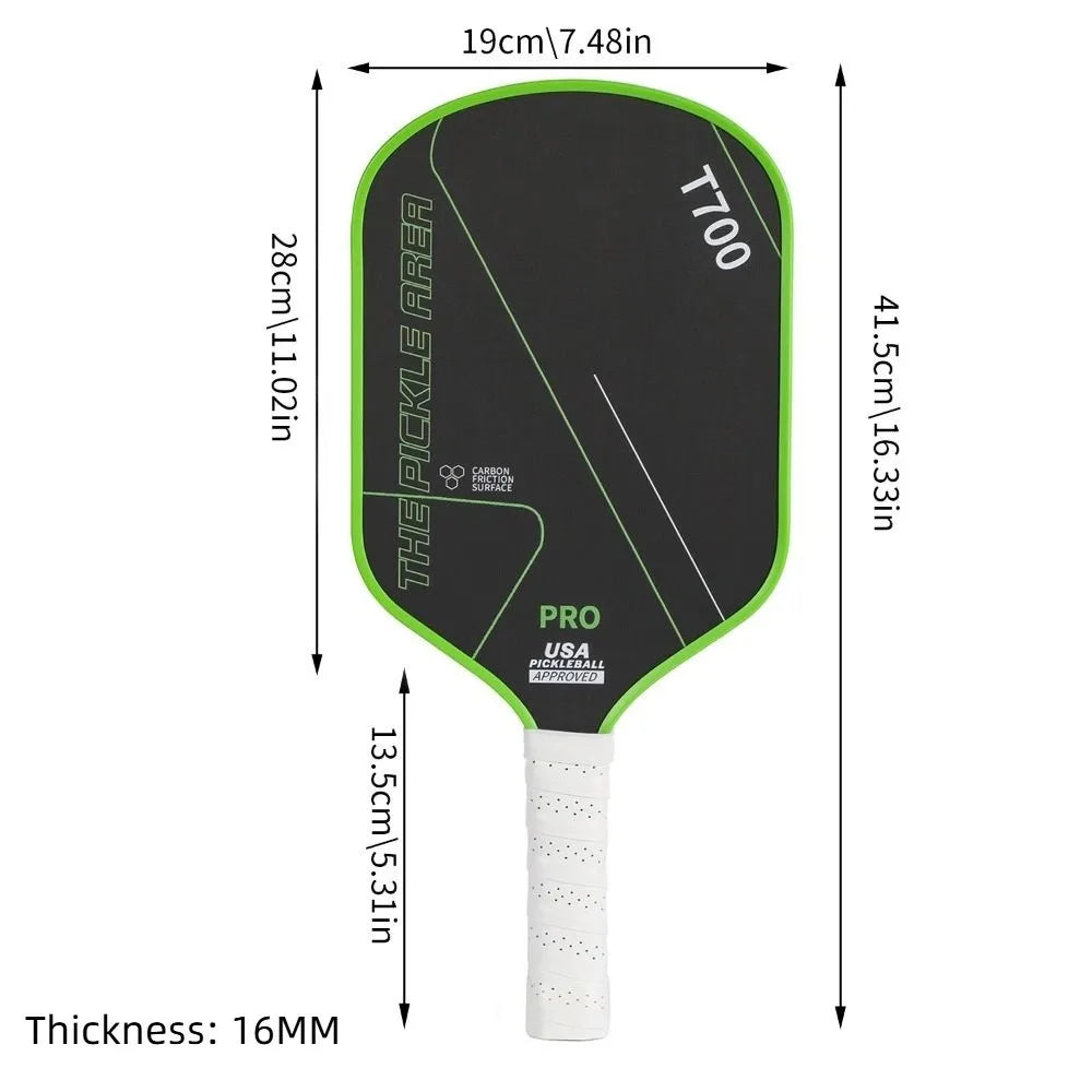 T700 Pickleball Paddle 16MM Carbon Fiber Pickleball Rackets