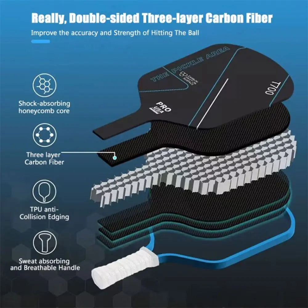 T700 Pickleball Paddle 16MM Carbon Fiber Pickleball Rackets